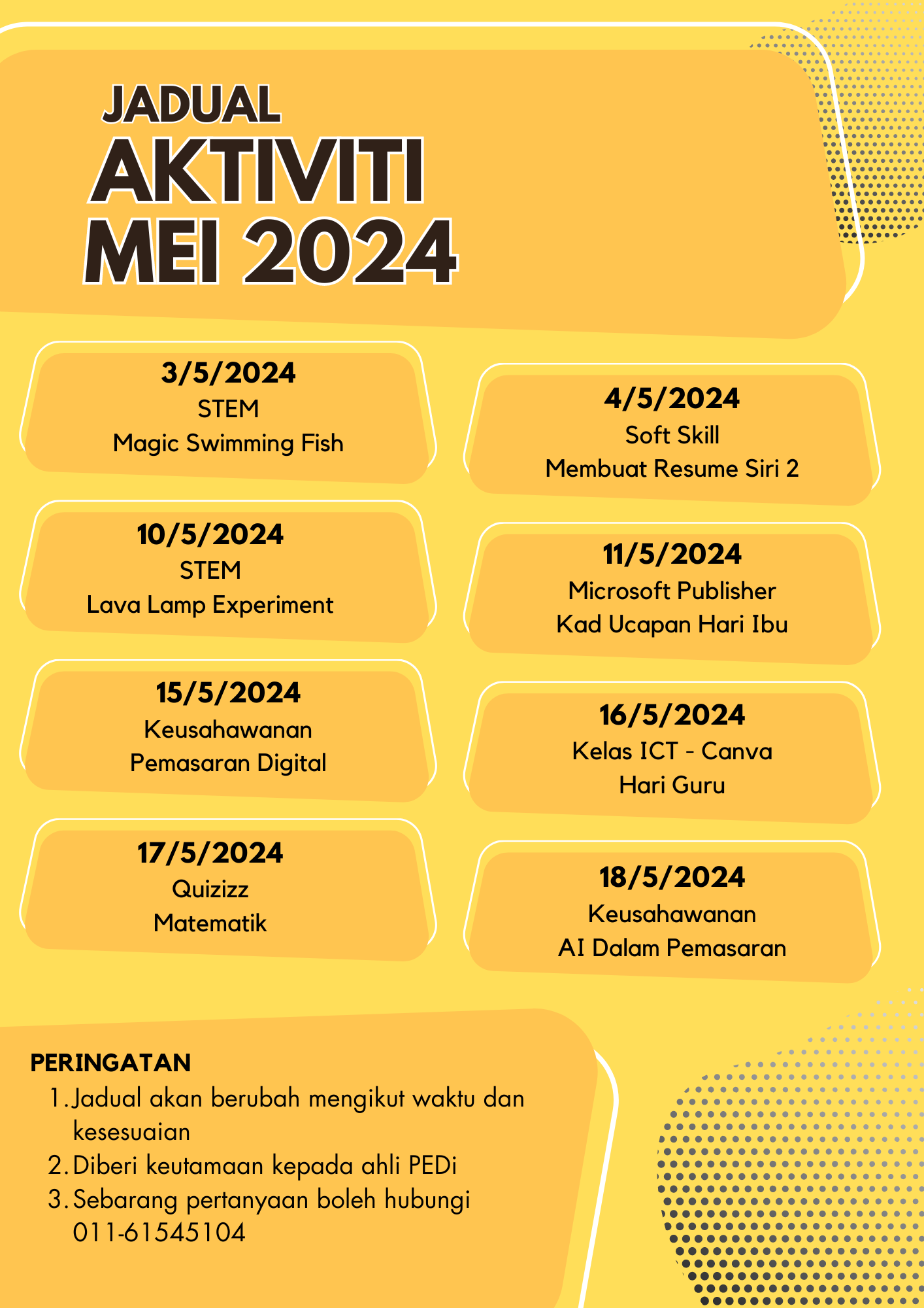 JADUAL AKTIVITI